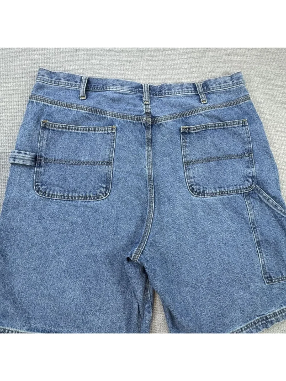 Denim Carpenter Shorts Mens Size 40 Blue Casual Workwear 100% Cotton Pockets